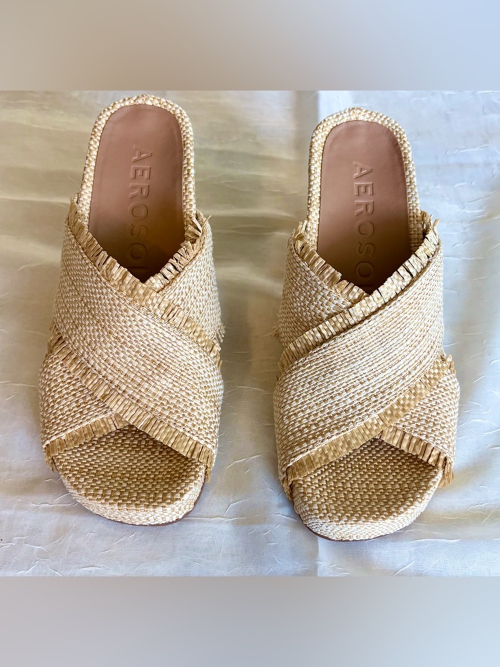 Aerosoles Woven Wedge Sandals NWOT